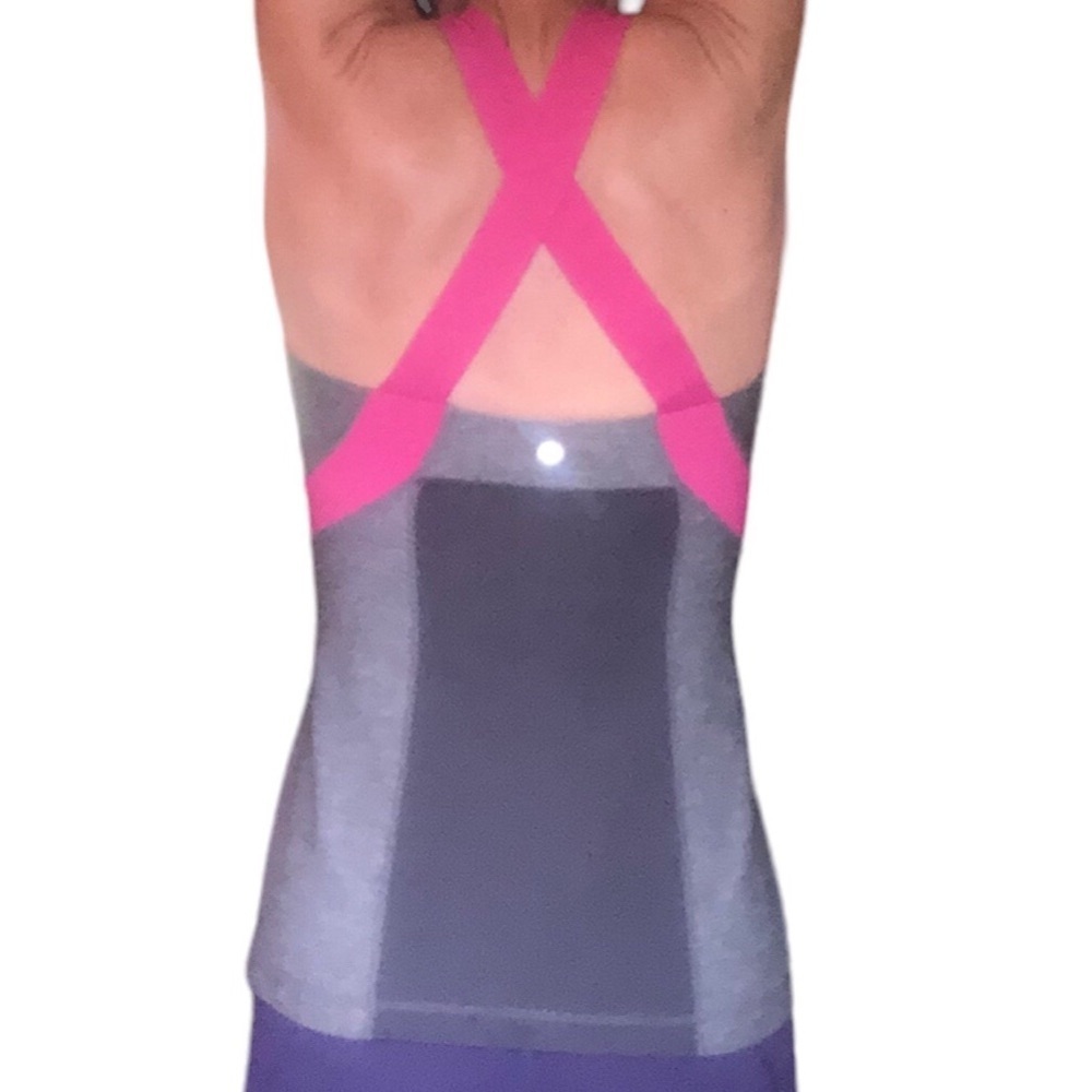 Lululemon Athletica Push your limits Pink and Gray Tank size 8